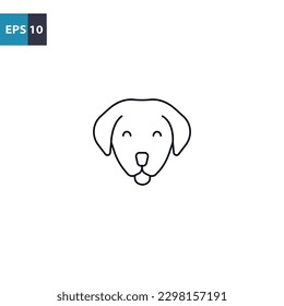Dog face outline icon Vector illustration