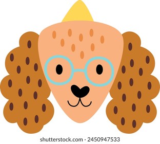 Dog Face With Party Hat Vector Illustration