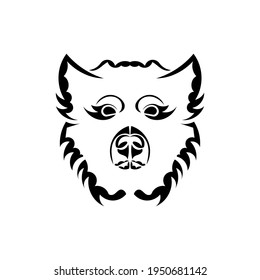 Dog face patterns. Isolated. Vector 