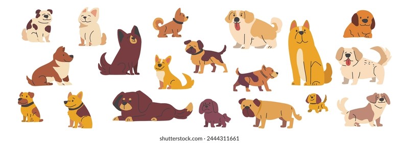 Dog Face Pet Character Illustrations