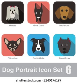 Dog face portrait icon design series