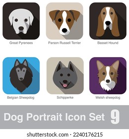 Dog face portrait icon design series