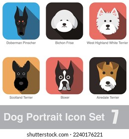 Dog face portrait icon design series