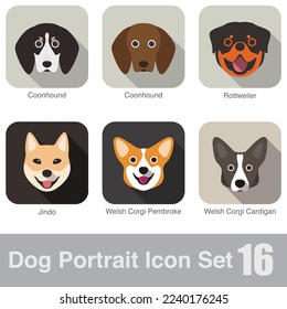 Dog face portrait icon design series