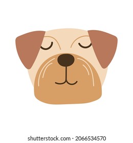 Hundefackel-Portrait. Vektorgrafik.