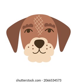 Dog Face Portrait. Vector illustration.