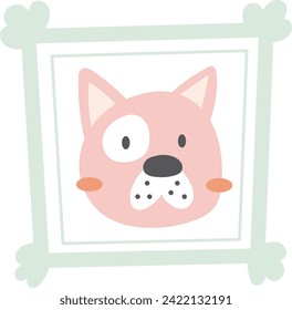 Dog Face Portrait Vector Illustration
