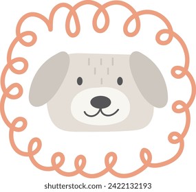 Dog Face Portrait Vector Illustration