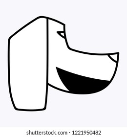 Dog face in profile. Vector icon.