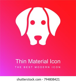 Dog face red and pink gradient material white icon minimal design