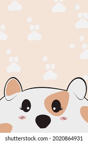 The dog face is in sanguine. Wallpaper and fabric design and decoration.dog's paws with a dog on a pink background.