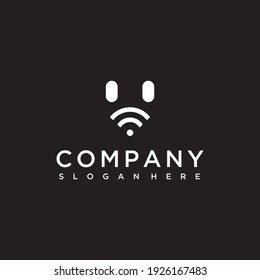dog face silhouette logo design
