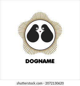 dog face silhouette logo design concept.