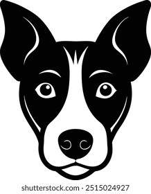 Dog Face Silhouette Vector Art Illustration Design