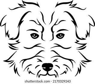 Dog face silhouette vector illustration
