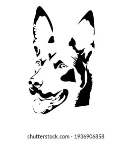 Dog face simple vector Illustration