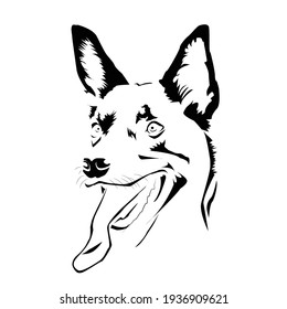 Dog face simple vector Illustration