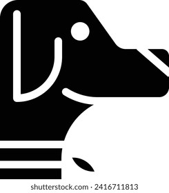 Dog face solid and glyph vector illustration