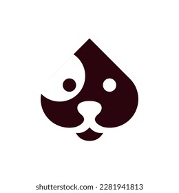 Espada de la cara del perro logo creativo único moderno