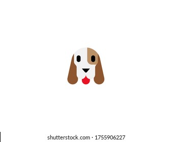 Dog Face vector flat icon. Isolated Puppy, dog emoji illustration 