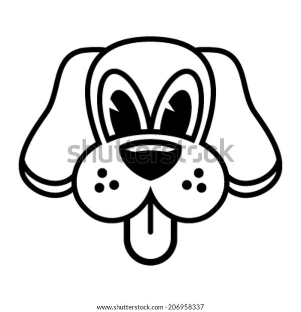 Dog Face Vector Icon Stock Vector (Royalty Free) 206958337 | Shutterstock