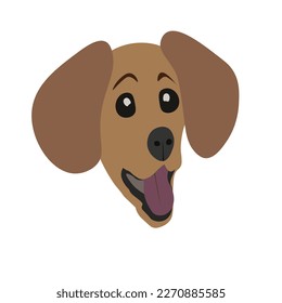 Ilustración aislada del vector de la cara del perro. Icono de perro