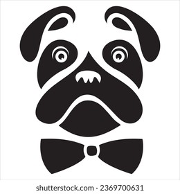Diseño del logotipo del vector de la cara del perro, 