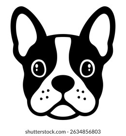 Dog face vector on white background. Pet, animal, dog logo or icon.