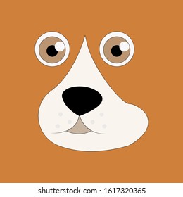 Dog face. Vector puppy pooch. Cute cartoon funny character. Help homeless animal concept. background Isolated.