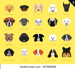 Dog Faces Icon Cartoon 3
