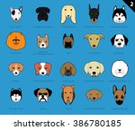 Dog Faces Stroke Icon Cartoon 2
