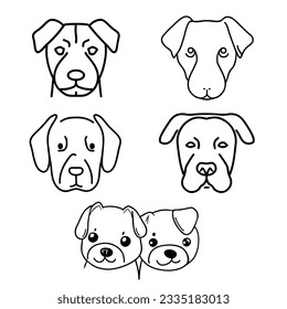 Dog Faces Vector Two Puppies Face