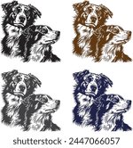 Dog family design vector ilusstrater