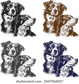 Dog family design vector ilusstrater