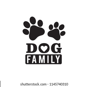 dog family funny pet quote poster typography vector design template