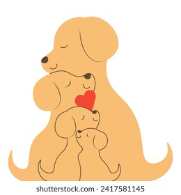 dog family or pets, vector illustration.