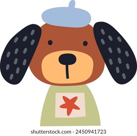 Dog In Fashion Clothes Vector Illustration