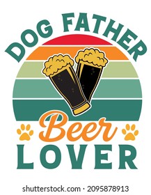 diseño de camisetas de amante de la cerveza padre del perro 