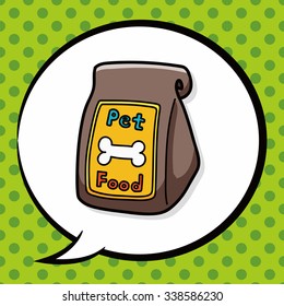 dog feed doodle, speech bubble