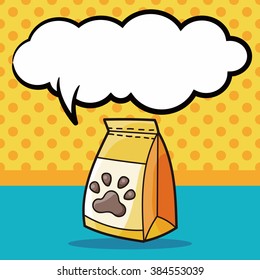 dog feed doodle, speech bubble