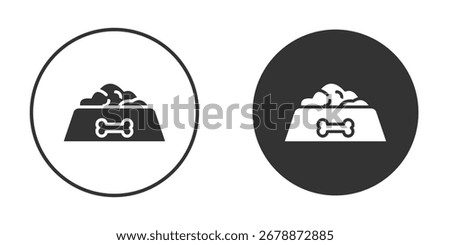 Dog feeding icon pictogram. Vector outline illustration isolated on white background.