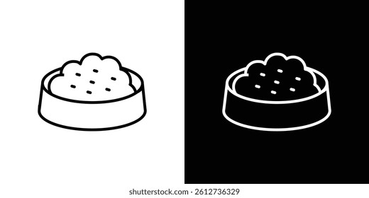 Dog feeding icon set. Black illustration isolated for graphic and web design