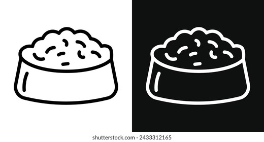 Conjunto de iconos de alimentación de perro. Ilustración vectorial