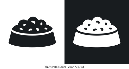Dog feeding icons in flat syle
