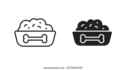 Dog feeding vector web icons set