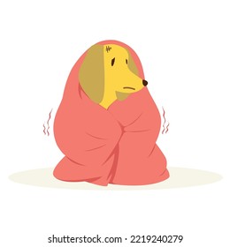 A dog feeling  cold and sad and lonley