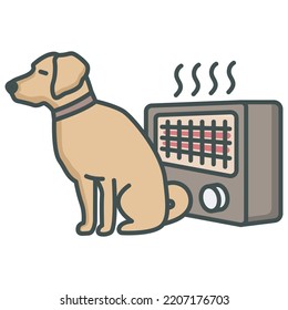 Dog is Feeling Cold vector icon