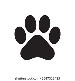 Dog feet black Silhouette Victor icon. dog paw icon