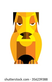 The dog in a figure nesting dolls on a white background