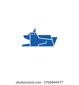 Diseño de logotipo de carpeta de archivo de perro.